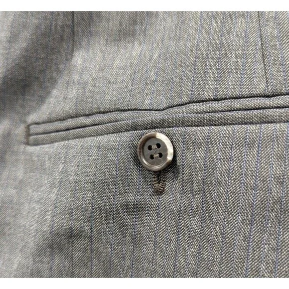 Canali Suit IT 56L 38 Grey Wool 2 Piece Windowpane Check Suit Eclectic Grandpa